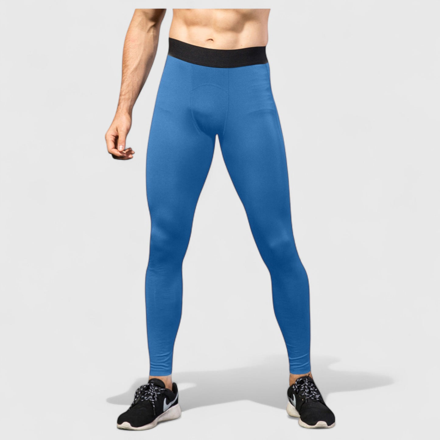 Men's Performance Leggings with Contoured Support Pouch and Seamless Fit for Training and Recovery
