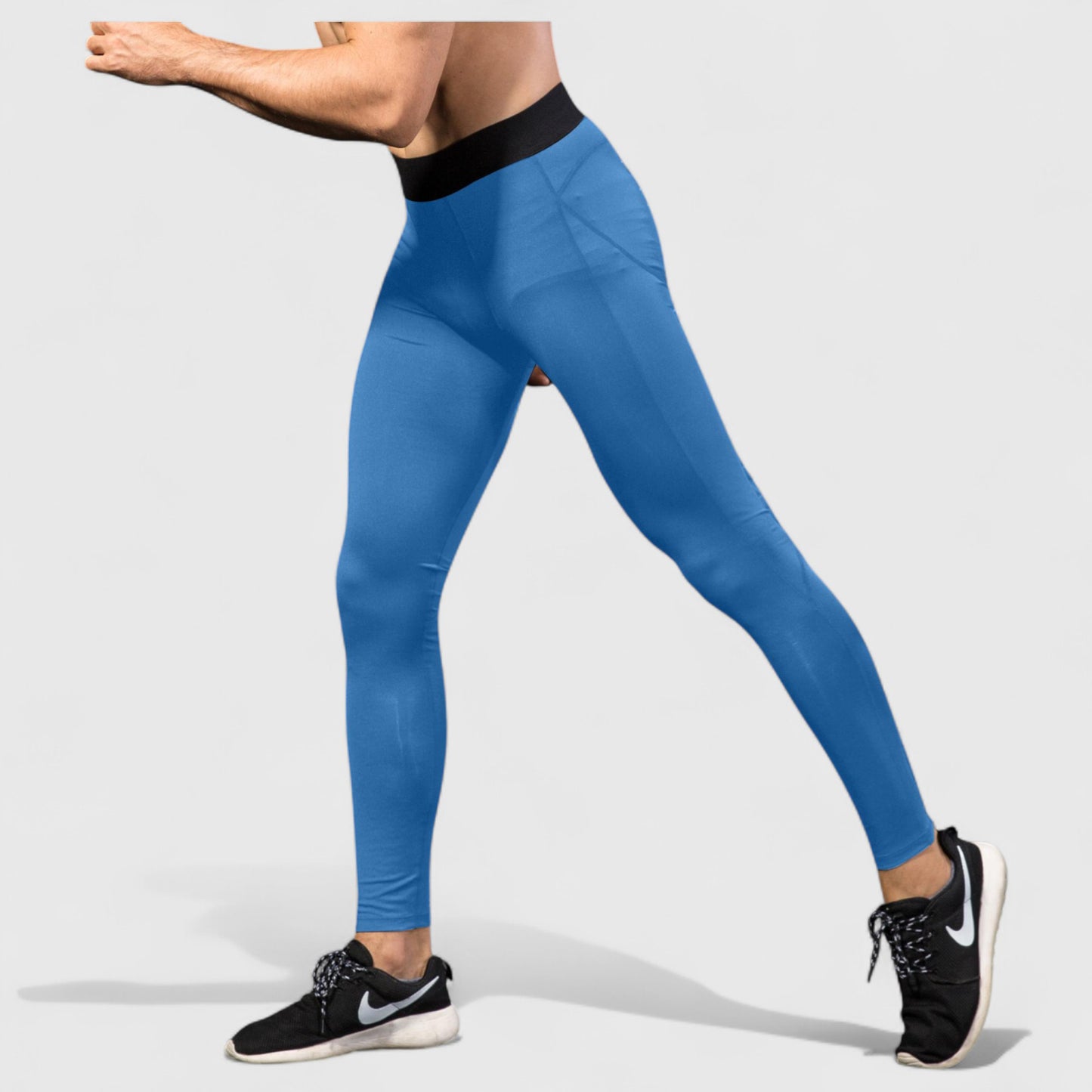Men's Performance Leggings with Contoured Support Pouch and Seamless Fit for Training and Recovery