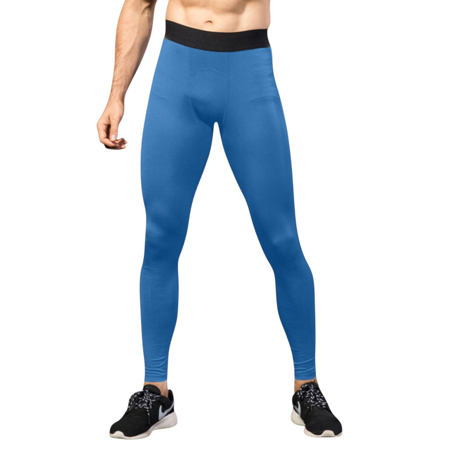 Men's Performance Leggings with Contoured Support Pouch and Seamless Fit for Training and Recovery