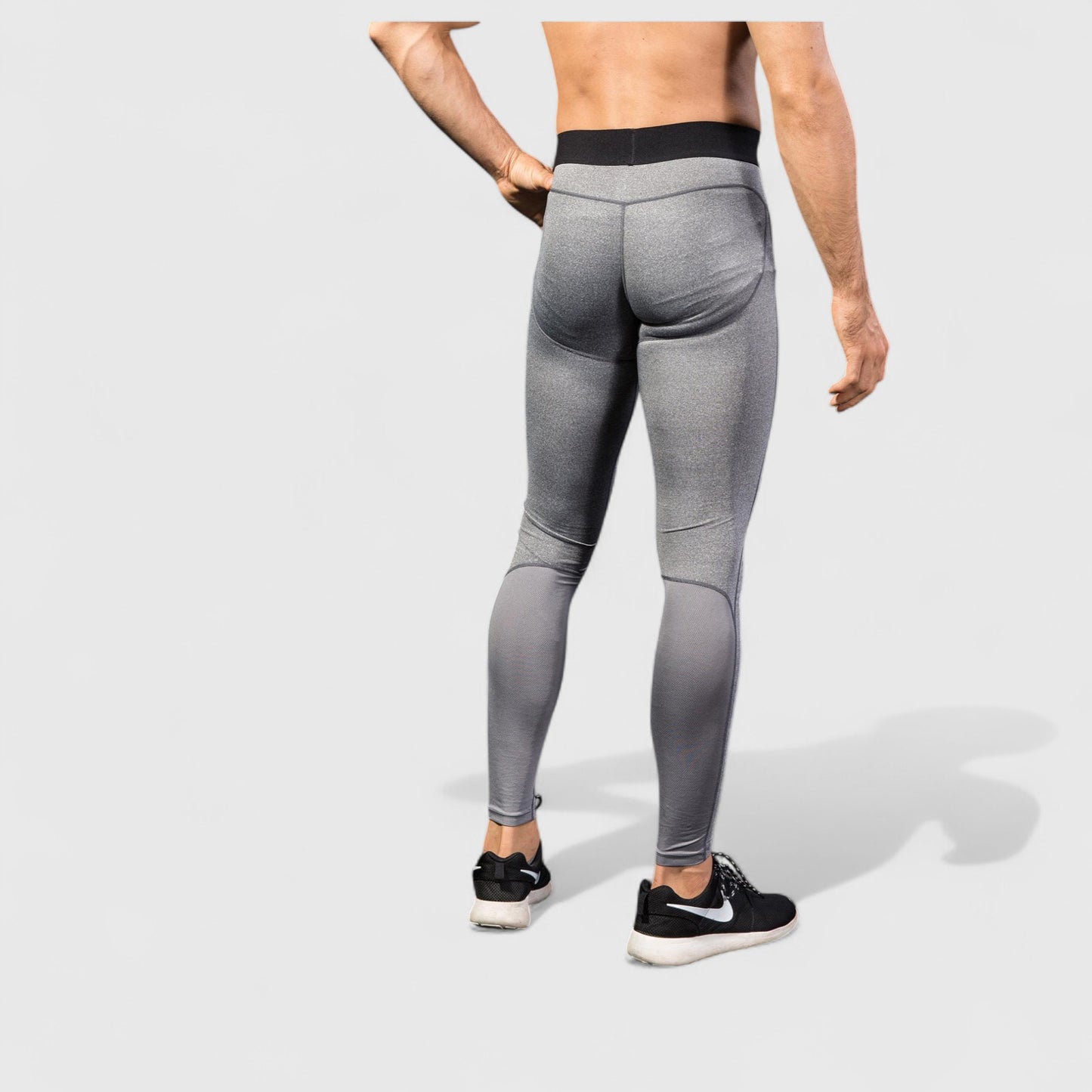 Men's Performance Leggings with Contoured Support Pouch and Seamless Fit for Training and Recovery