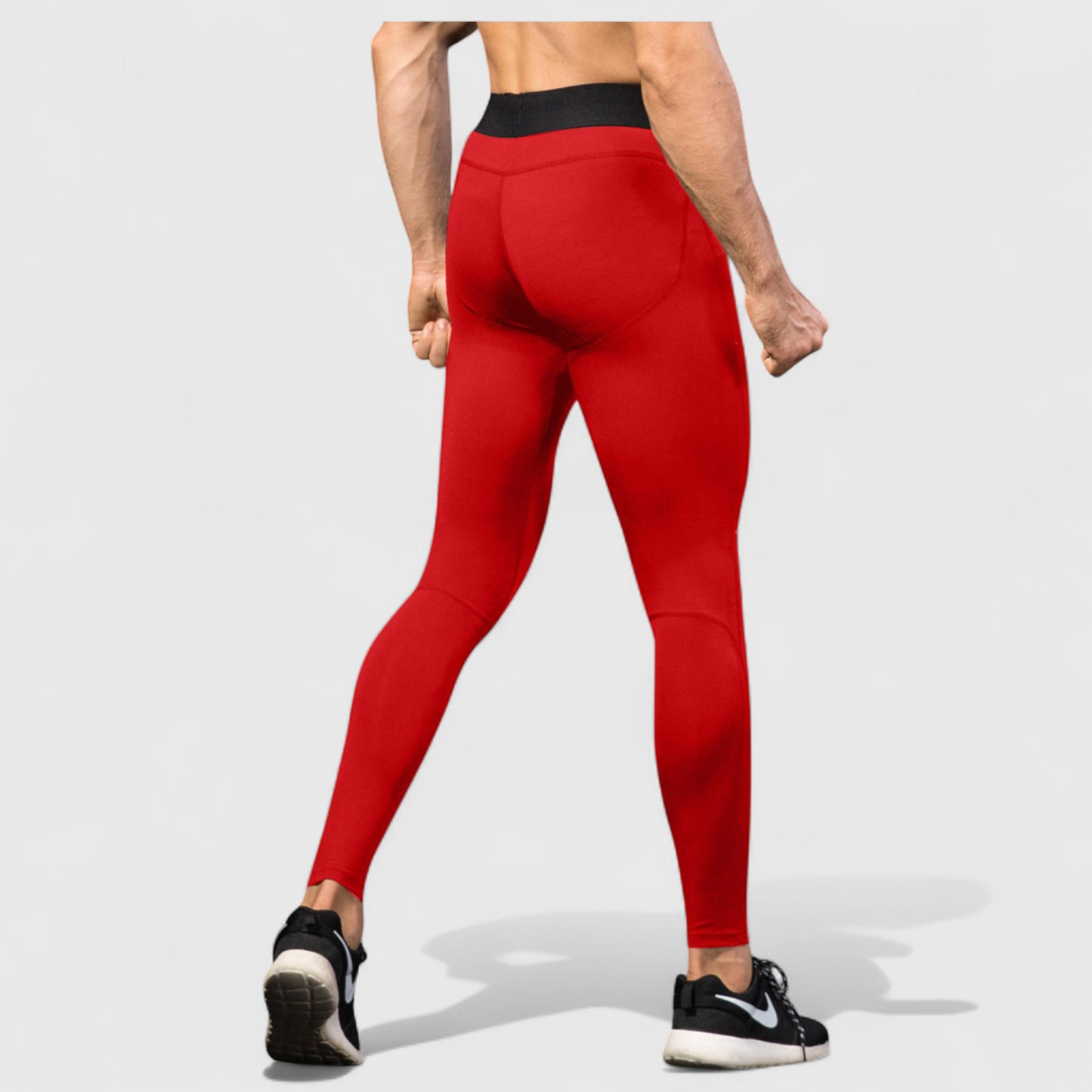 Men's Performance Leggings with Contoured Support Pouch and Seamless Fit for Training and Recovery