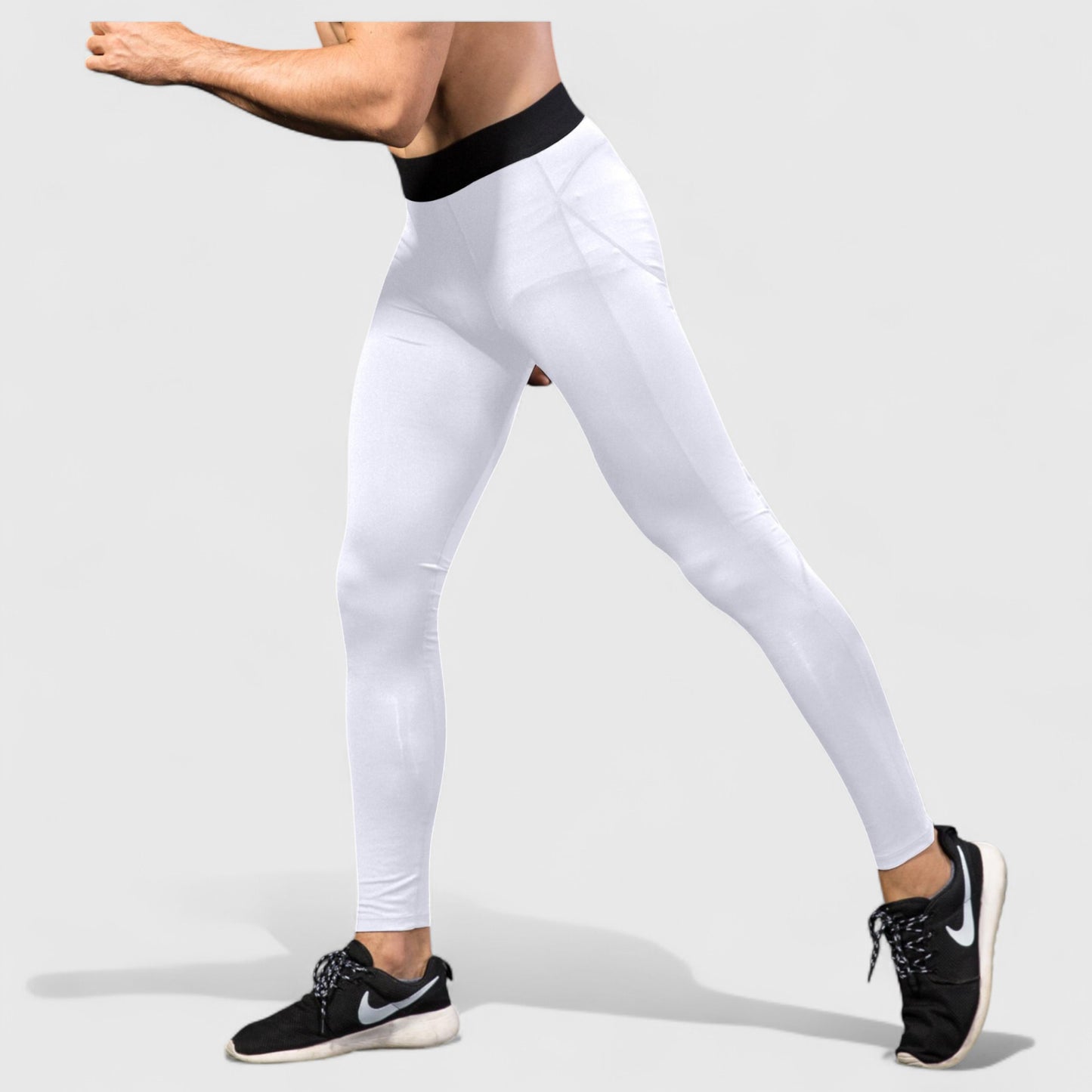 Men's Performance Leggings with Contoured Support Pouch and Seamless Fit for Training and Recovery