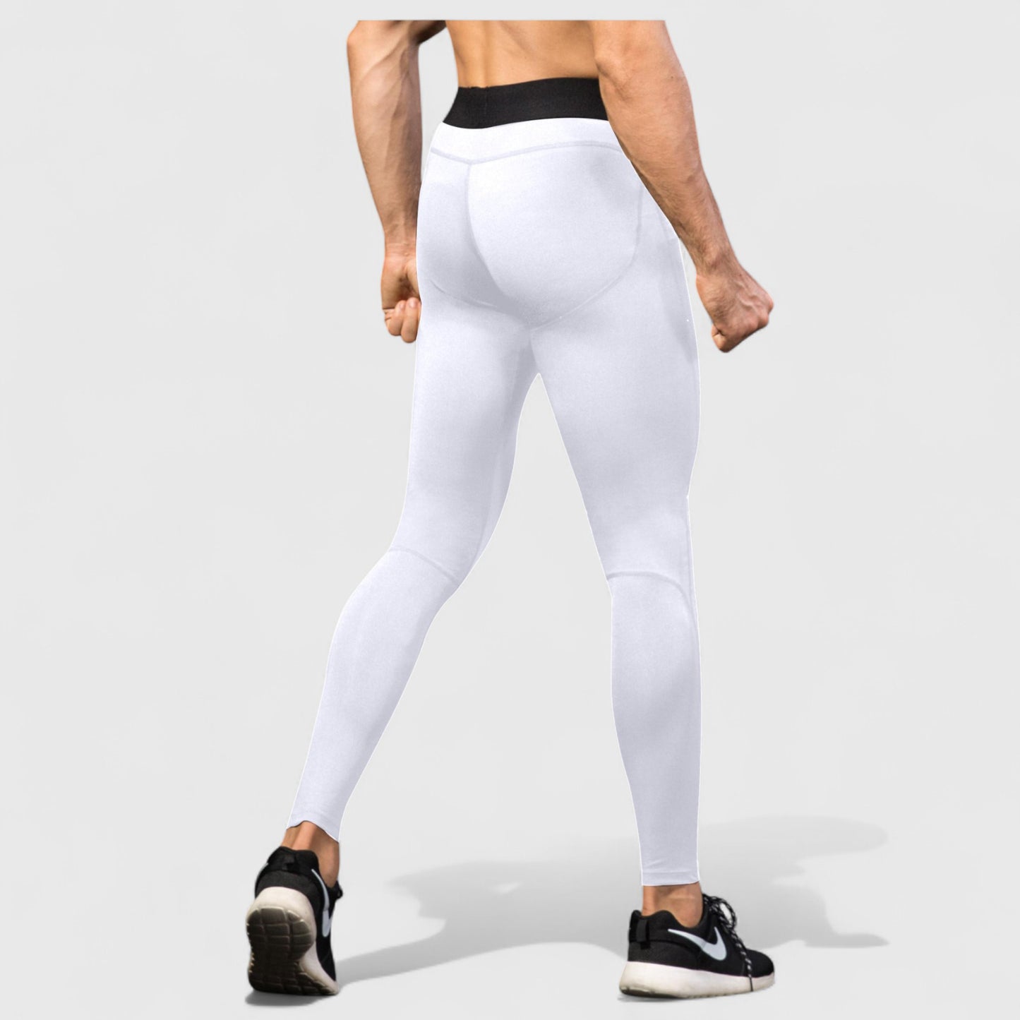 Men's Performance Leggings with Contoured Support Pouch and Seamless Fit for Training and Recovery