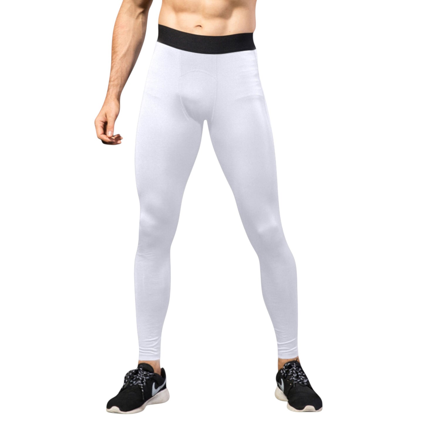 Men's Performance Leggings with Contoured Support Pouch and Seamless Fit for Training and Recovery