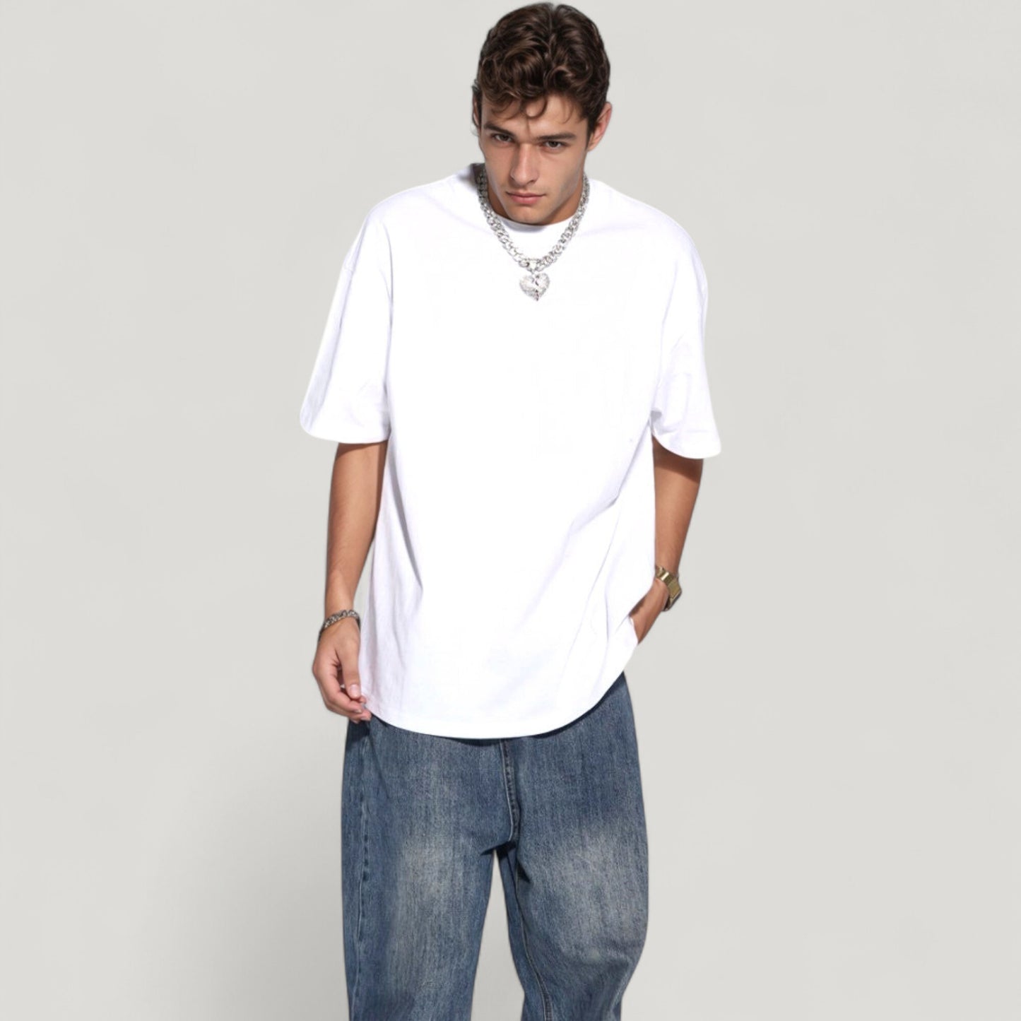 Men's Classic Short Sleeve Crew Neck T-Shirt with Relaxed Fit and Timeless Style