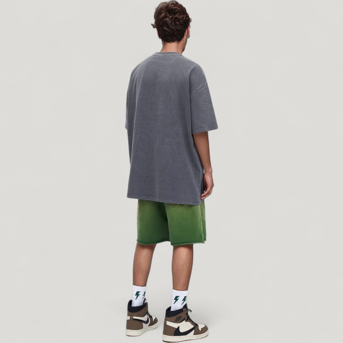 Men's Oversized Short Sleeve Crew Neck T-Shirt with Washed Vintage Look
