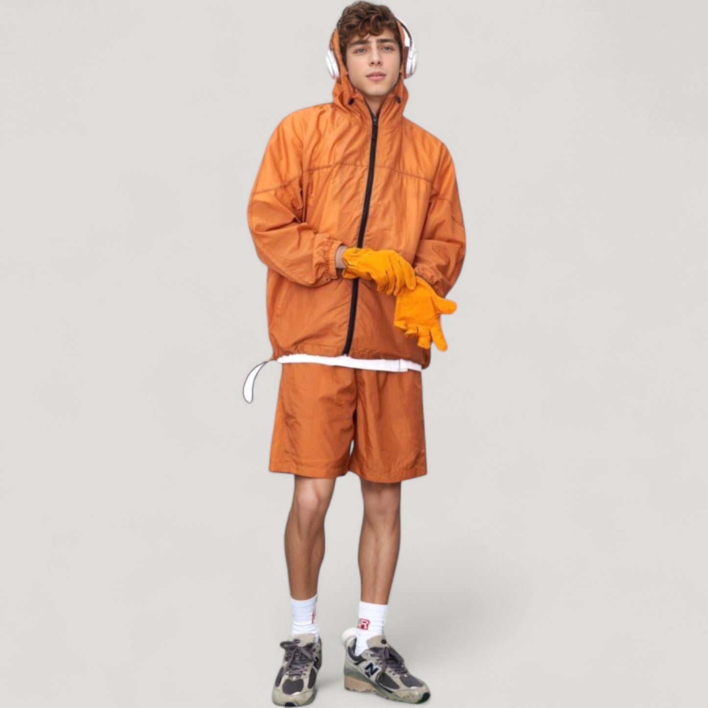 Men's Hooded Zip-Up Sun Protection Jacket with Lightweight Design and Relaxed Fit
