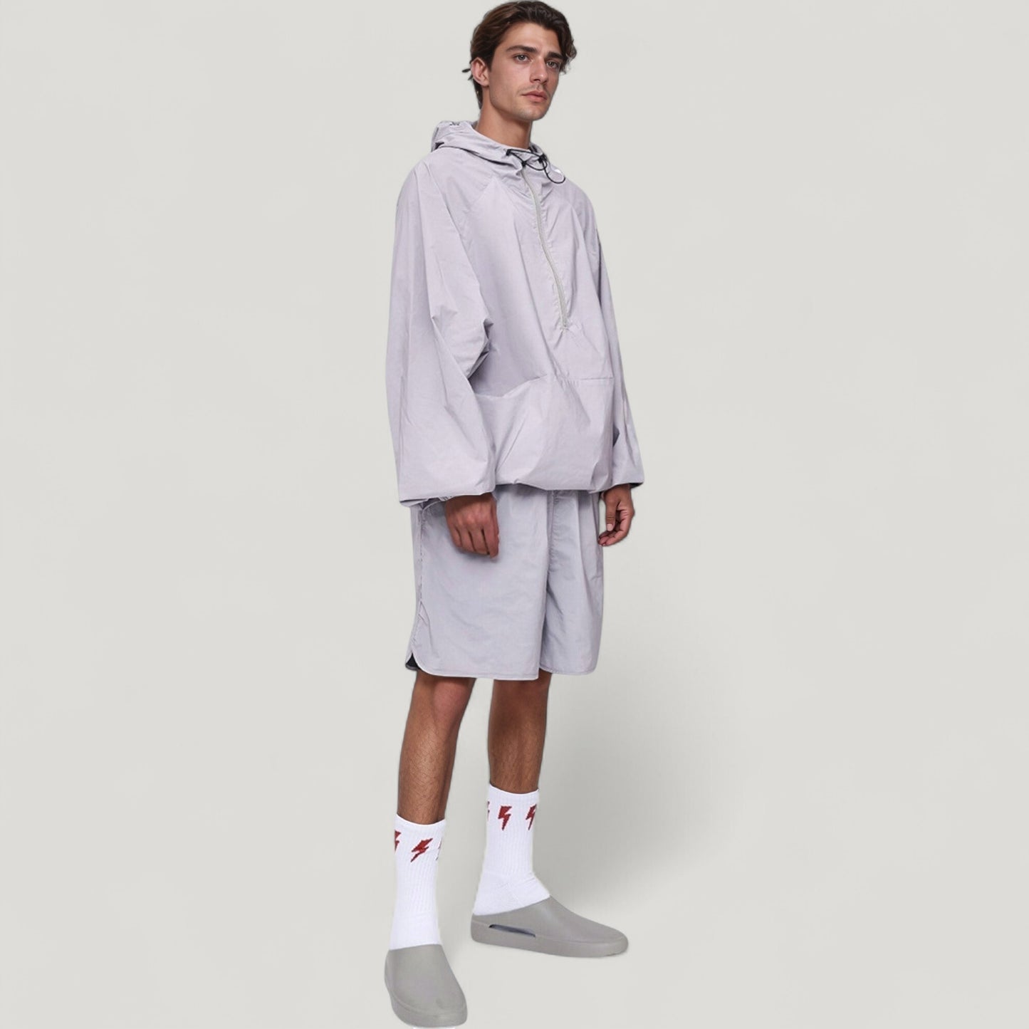 Men's Lightweight Hooded Sun Protection Pullover with Half Zip and Relaxed Fit