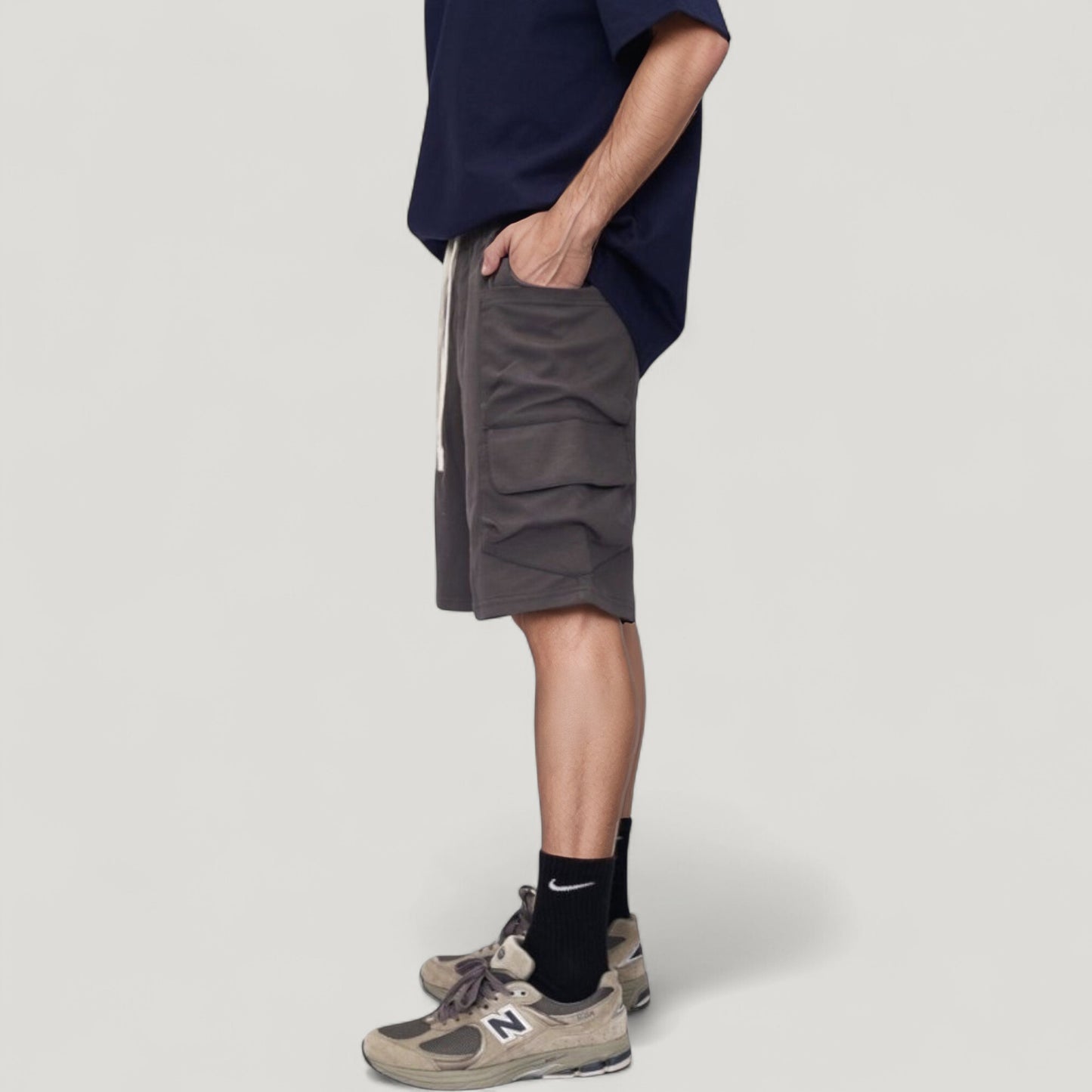 Men's Drawstring Waist Relaxed Fit Everyday Casual Shorts with Side Pockets