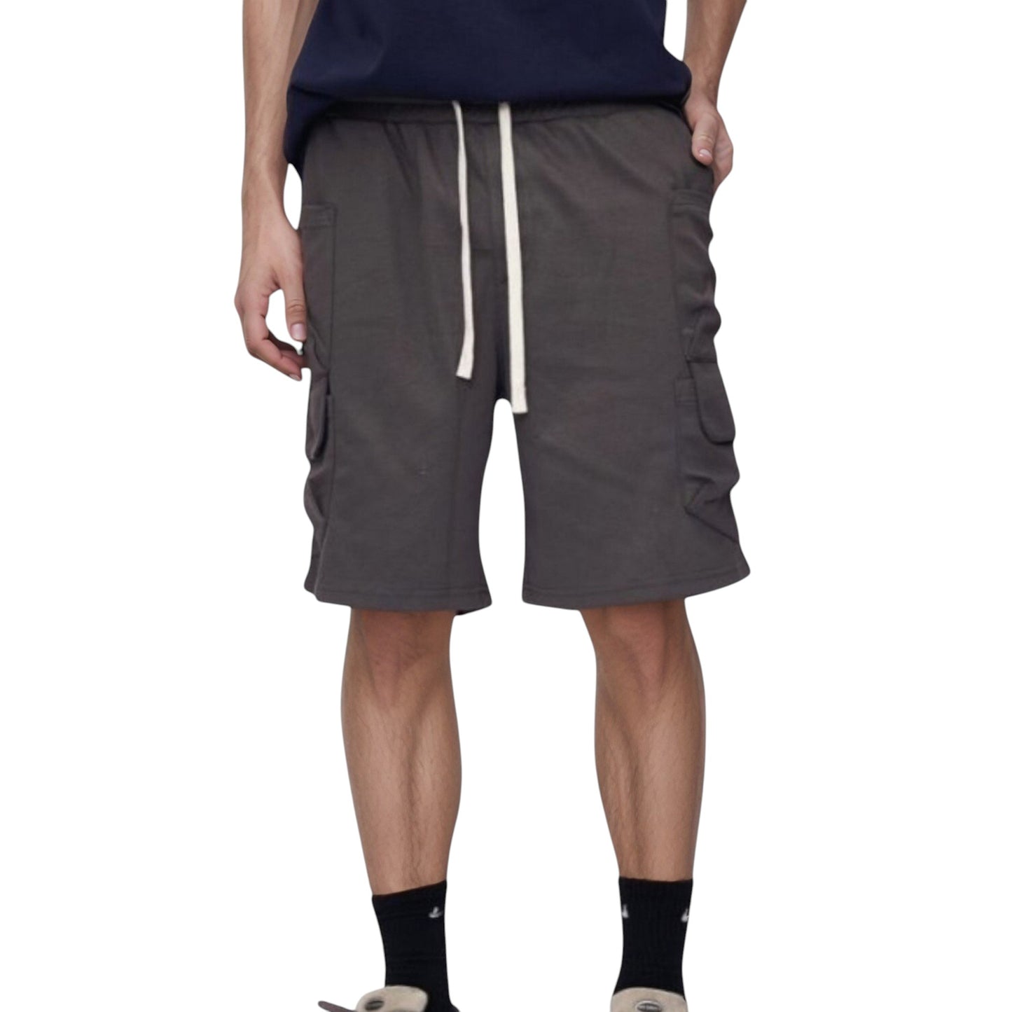 Men's Drawstring Waist Relaxed Fit Everyday Casual Shorts with Side Pockets