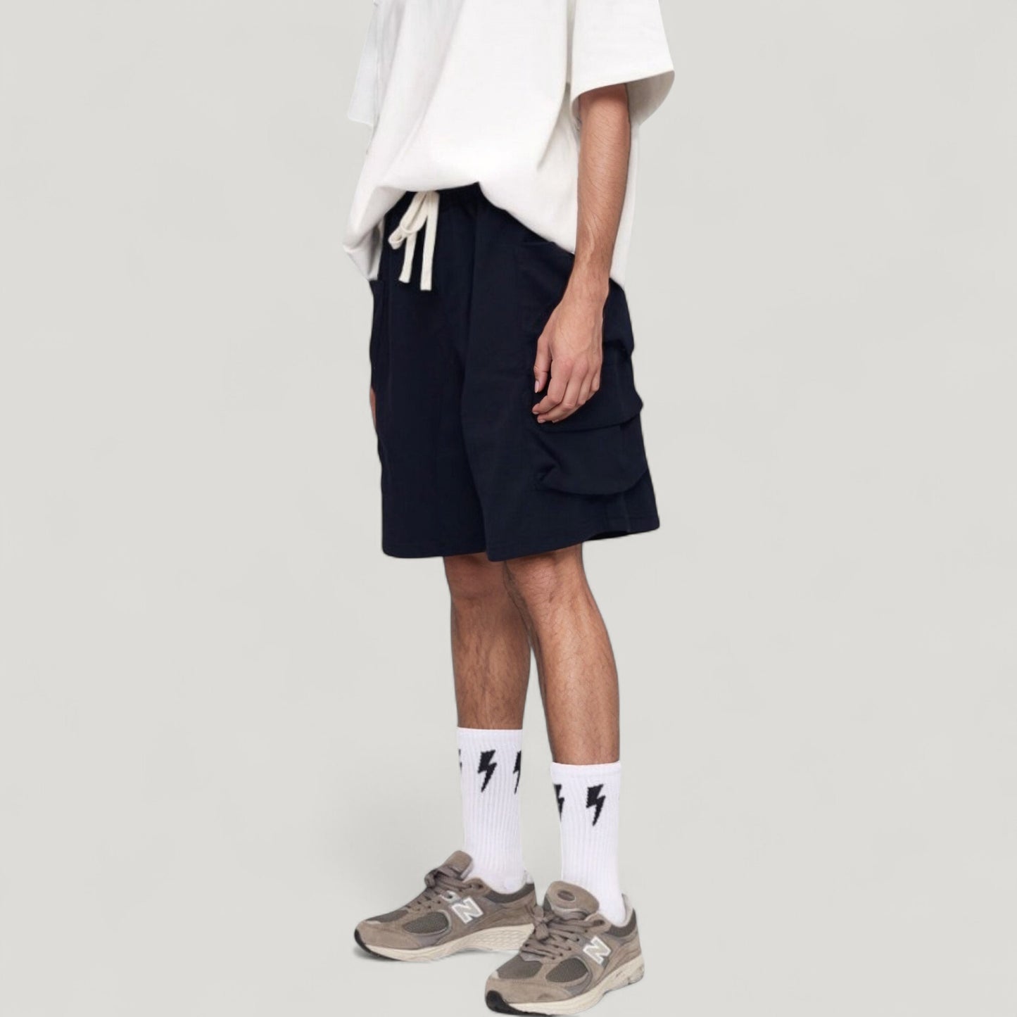 Men's Drawstring Waist Relaxed Fit Everyday Casual Shorts with Side Pockets