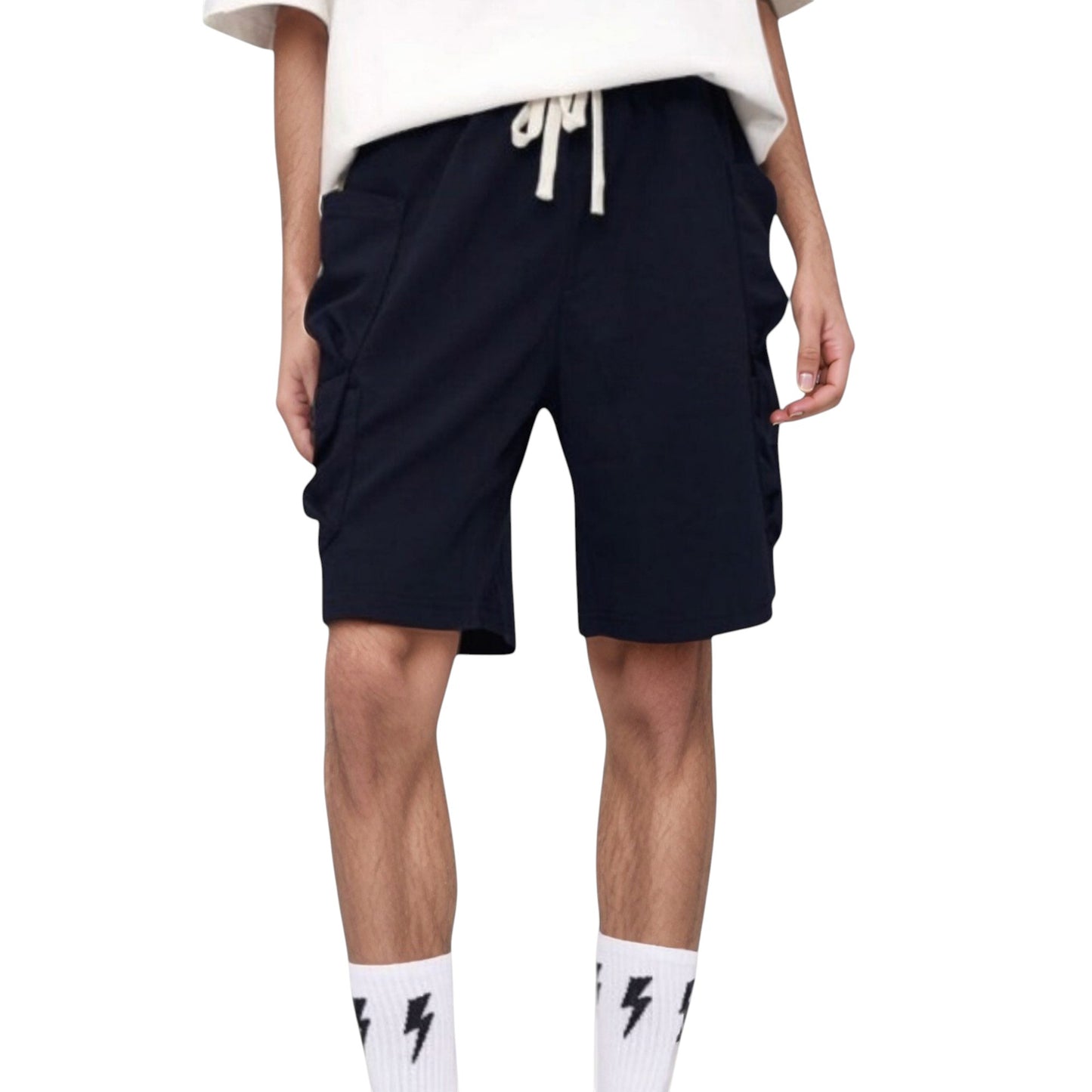 Men's Drawstring Waist Relaxed Fit Everyday Casual Shorts with Side Pockets