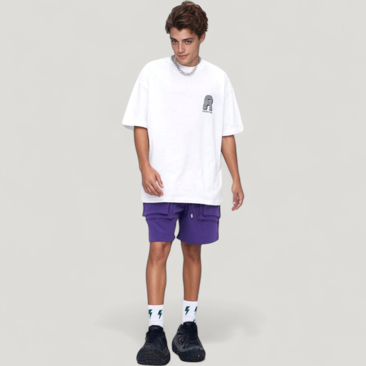 Men's Multi-Pocket Drawstring Waist Relaxed Fit Casual Cargo Shorts with Zipper Details