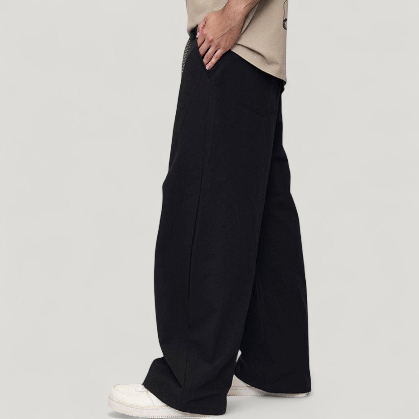 Men's Wide Leg Relaxed Fit Drawstring Waist Casual Sweatpants