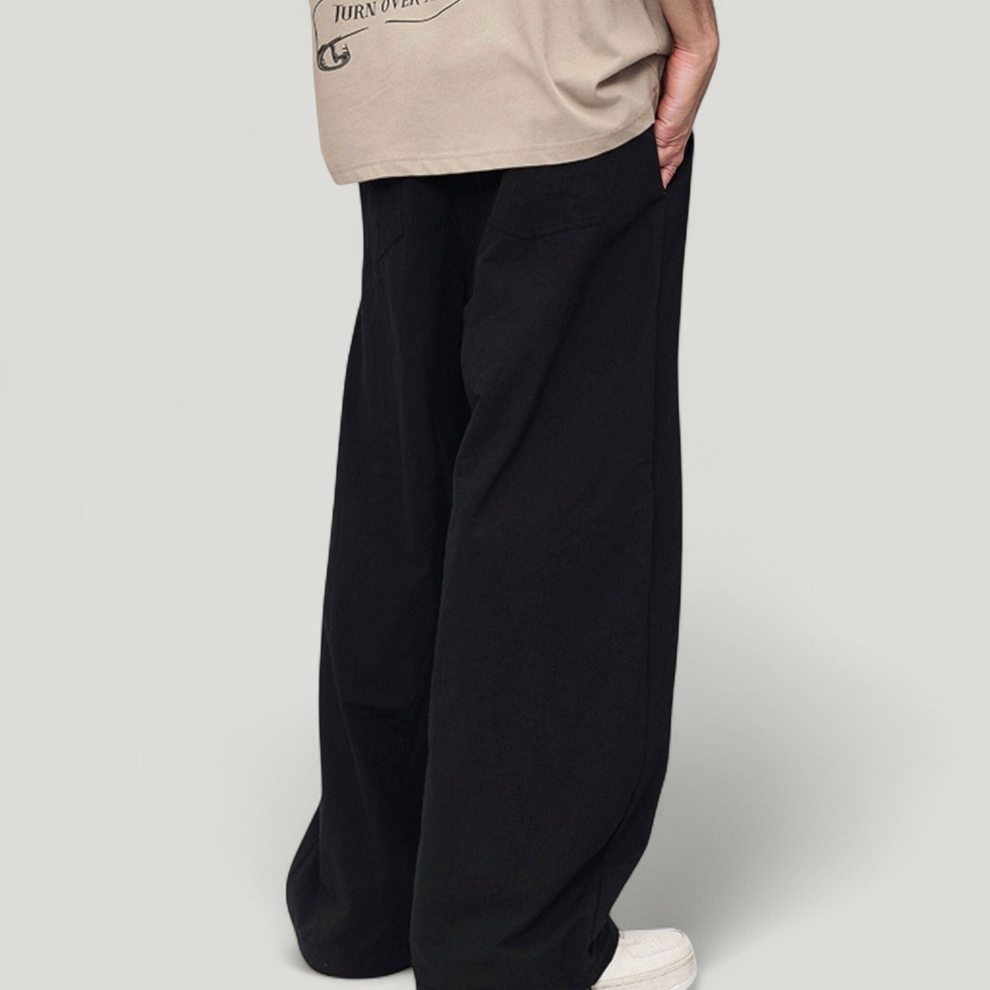 Men's Wide Leg Relaxed Fit Drawstring Waist Casual Sweatpants