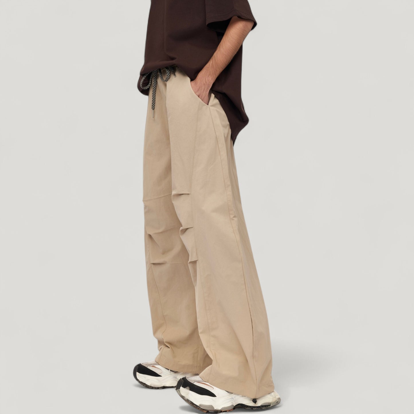Men's Wide Leg Relaxed Fit Drawstring Waist Casual Sweatpants