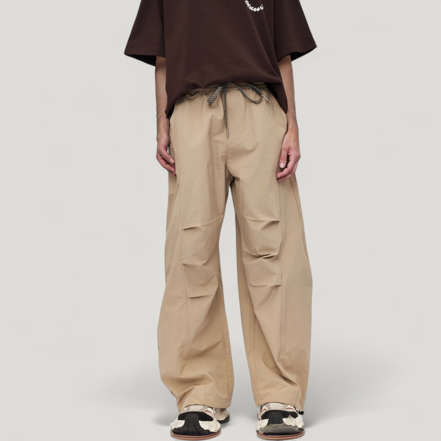 Men's Wide Leg Relaxed Fit Drawstring Waist Casual Sweatpants