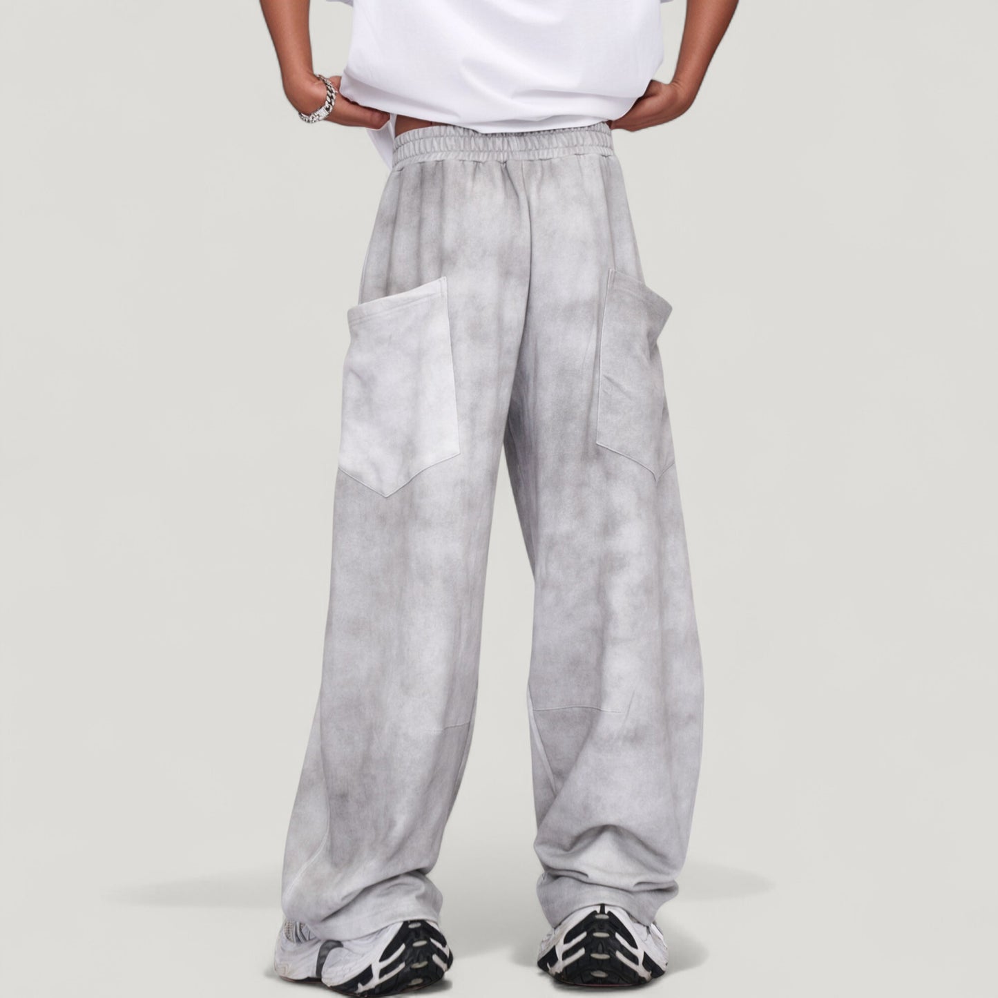 Men's Wide Leg Drawstring Pants with Relaxed Fit and Side Pockets