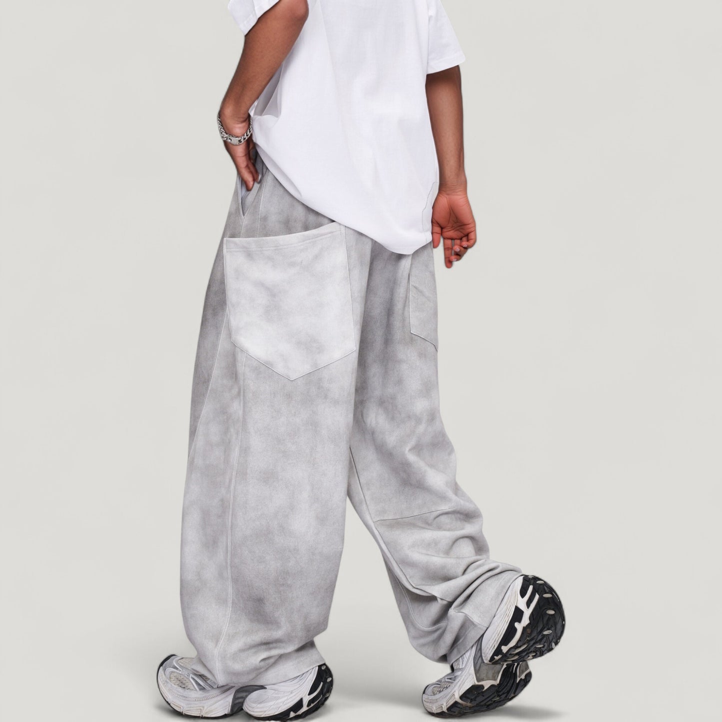 Men's Wide Leg Drawstring Pants with Relaxed Fit and Side Pockets