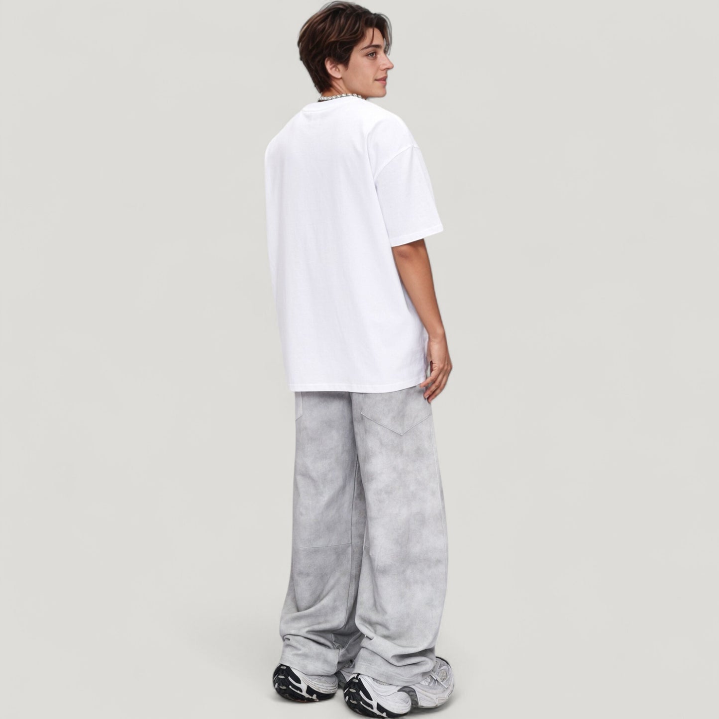 Men's Wide Leg Drawstring Pants with Relaxed Fit and Side Pockets