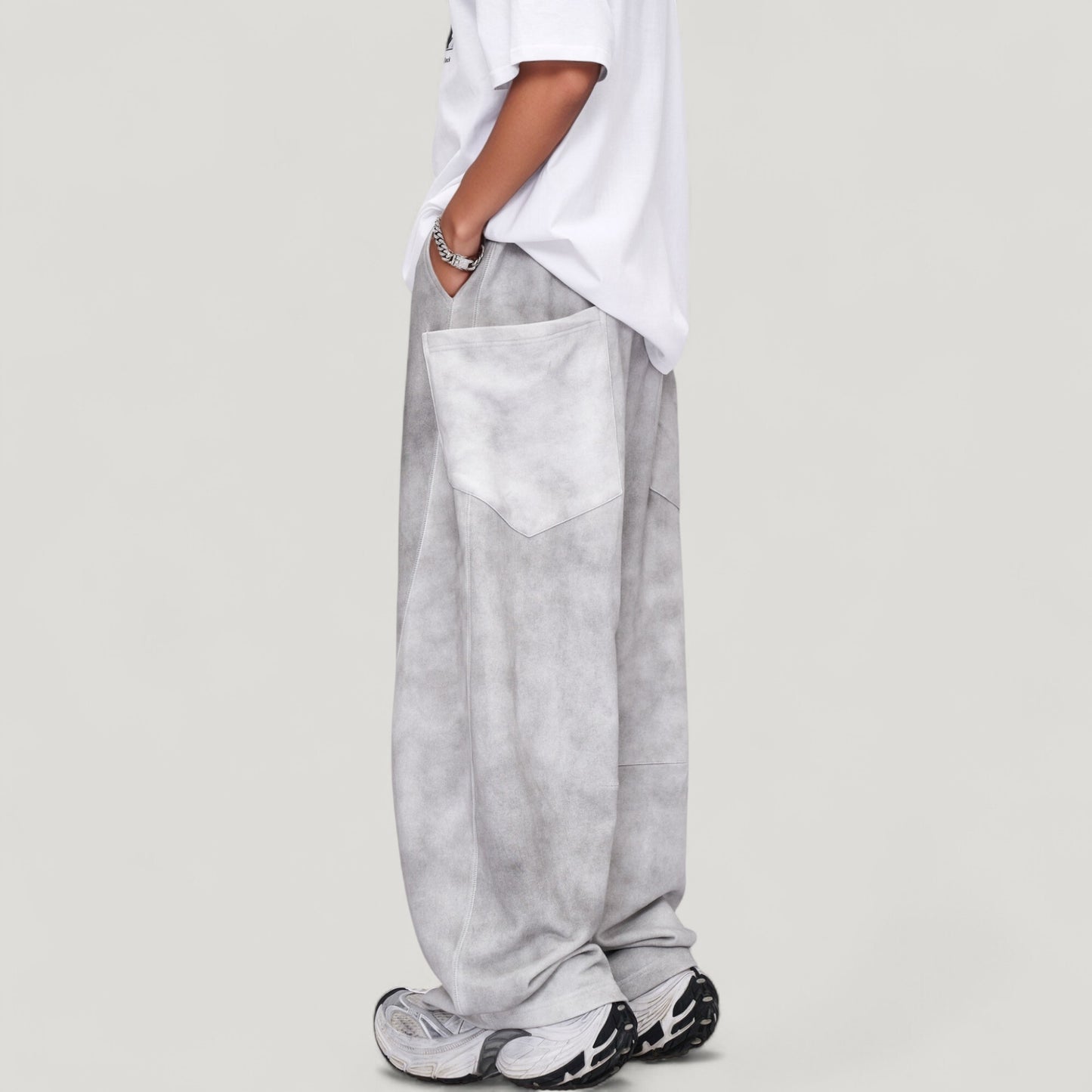 Men's Wide Leg Drawstring Pants with Relaxed Fit and Side Pockets
