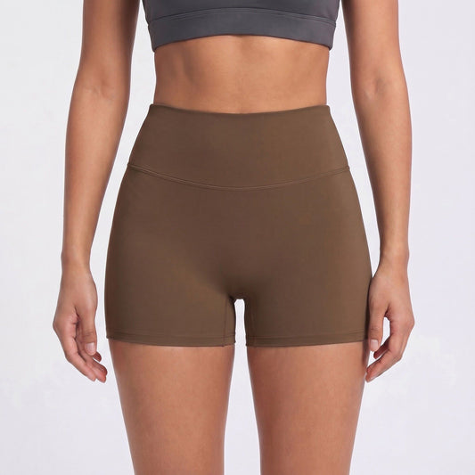 High Waist Workout Biker Shorts Wide Waistband Yoga Training Active Shorts