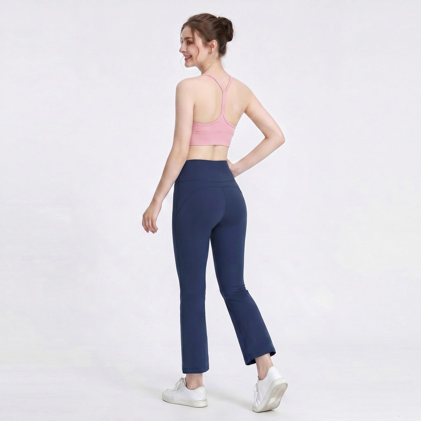 High Waist Flare Yoga Pants with Wide Waistband Smooth Stretch Pull On Workout Lounge Pants