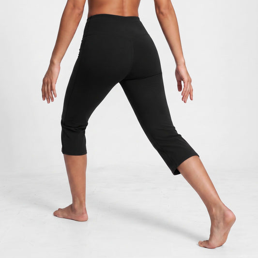 High Waist Cropped Flare Yoga Pants Fitted Capri Workout Leggings for Dance and Athleisure