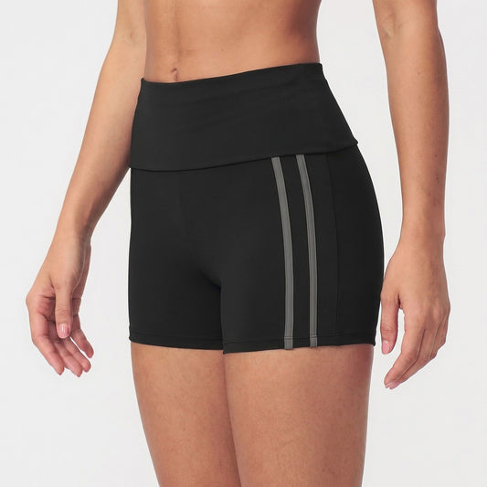 High Waisted Side Stripe Yoga Shorts Butt Lifting Workout Shorts
