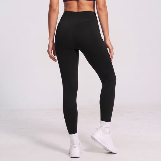 High Waist Full Length Leggings with Contour Seams Fitted Yoga Pants for Gym Training