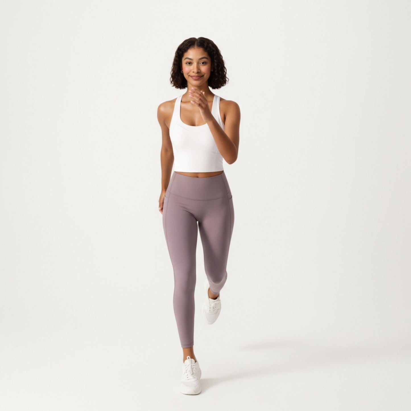 Cross Back Sports Tank Top with Scoop Neckline and Wide Supportive Band