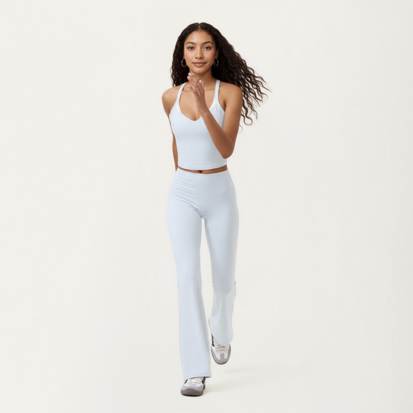 High Waist Flare Sweatpants with Seamless Stretch Fit