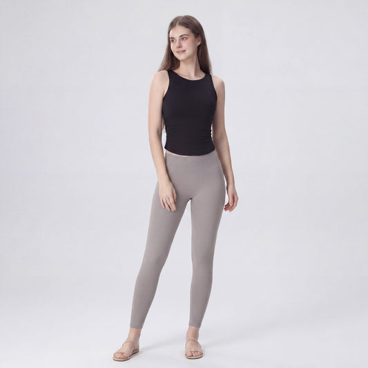 Sleeveless High Neck Cropped Yoga Tank Fitted Workout Activewear Top