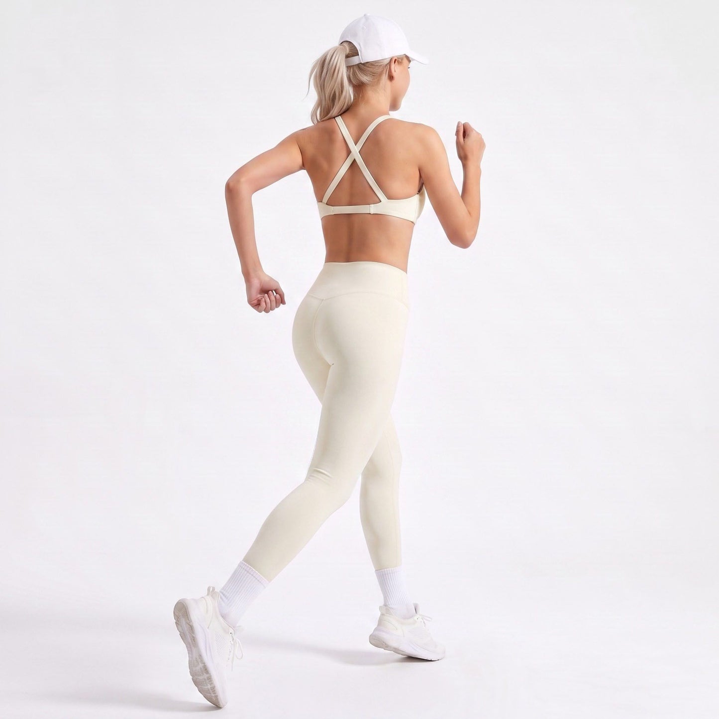 Cross Back Sports Bra Scoop Neck Workout Top