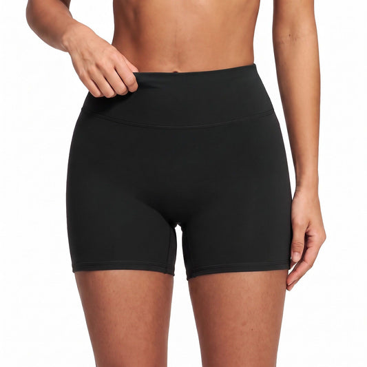 High Waist Biker Shorts Fitted Mid Thigh Athletic Bottoms for Yoga Running Gym Training