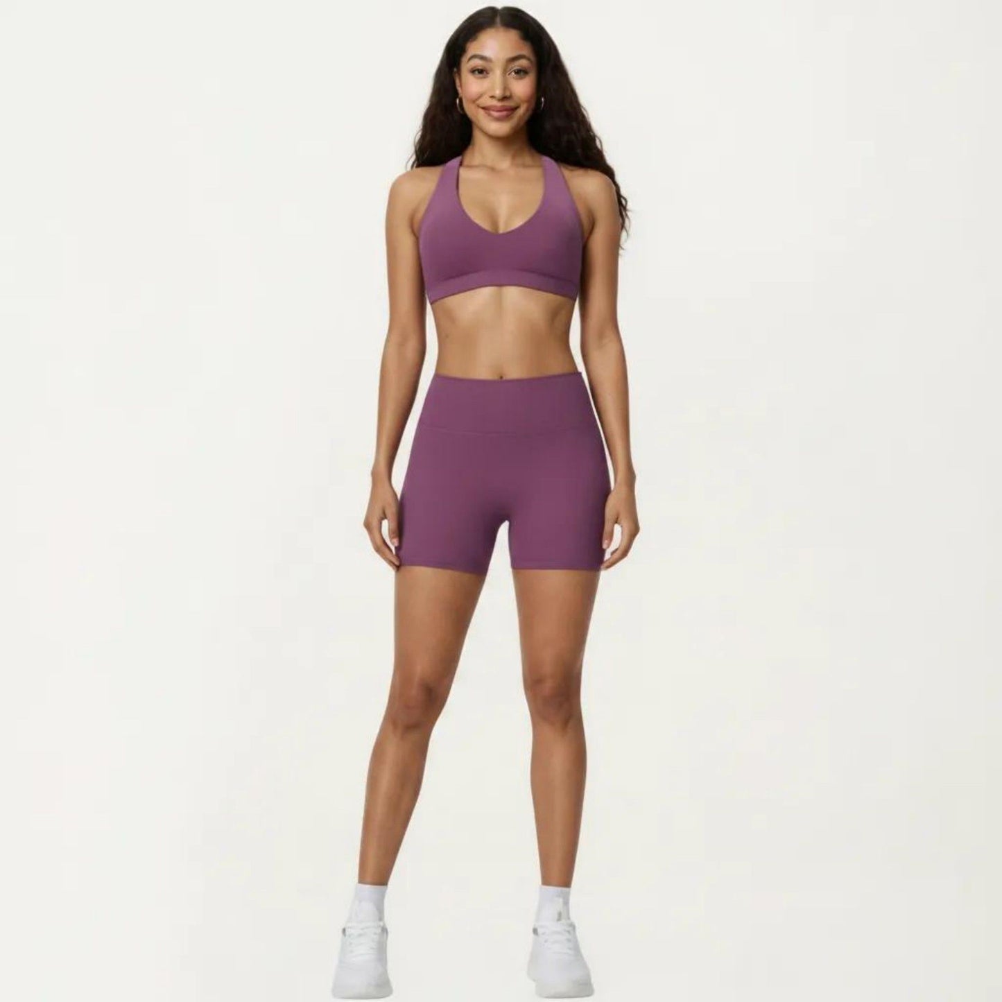 High Waist Biker Shorts with Smooth Stretch Knit Fabric