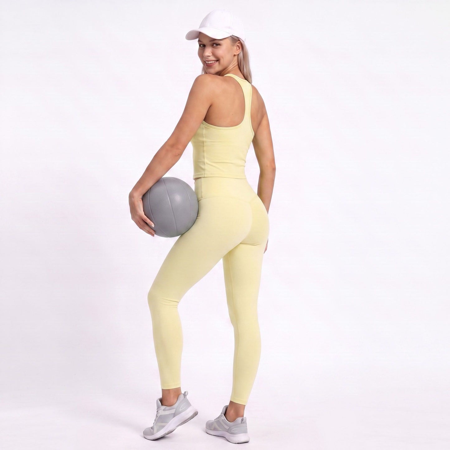 Racerback Workout Tank Top Scoop Neck Fitted Active Crop Top