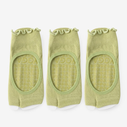 Candy Color Open-Back Yoga Socks for Women, Non-Slip Pilates & Indoor Exercise 3 Pack