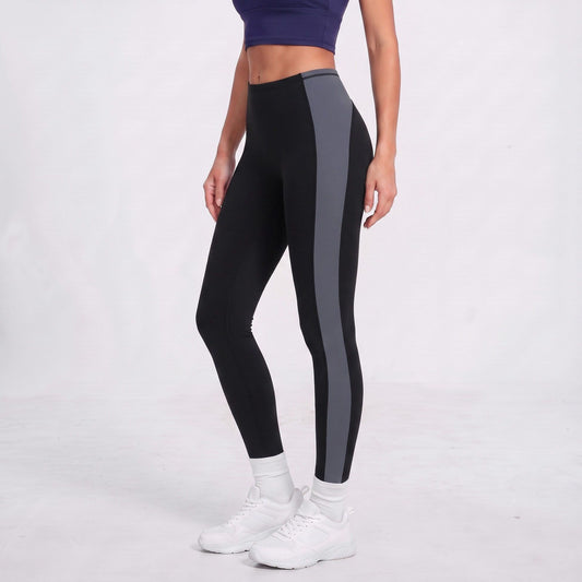 Colorblock High Waist Full Length Leggings Fitted Yoga Pants for Running Gym Training