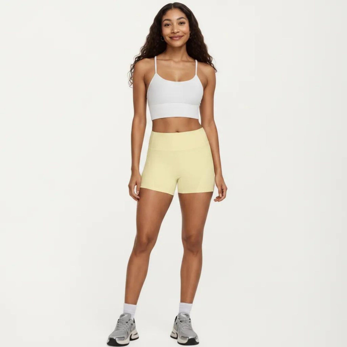 High Waist Biker Shorts with Side Pockets and Smooth Stretch Fit