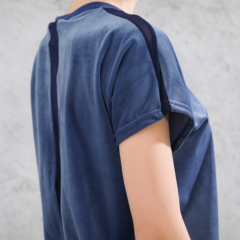 Mesh Lined Velvet Relaxed Tee