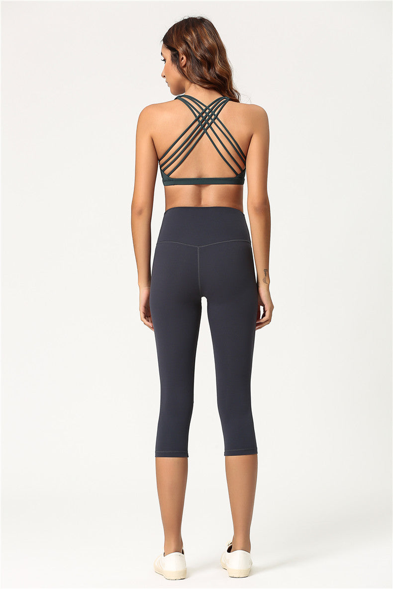 High Waisted Cropped Fitness Leggings