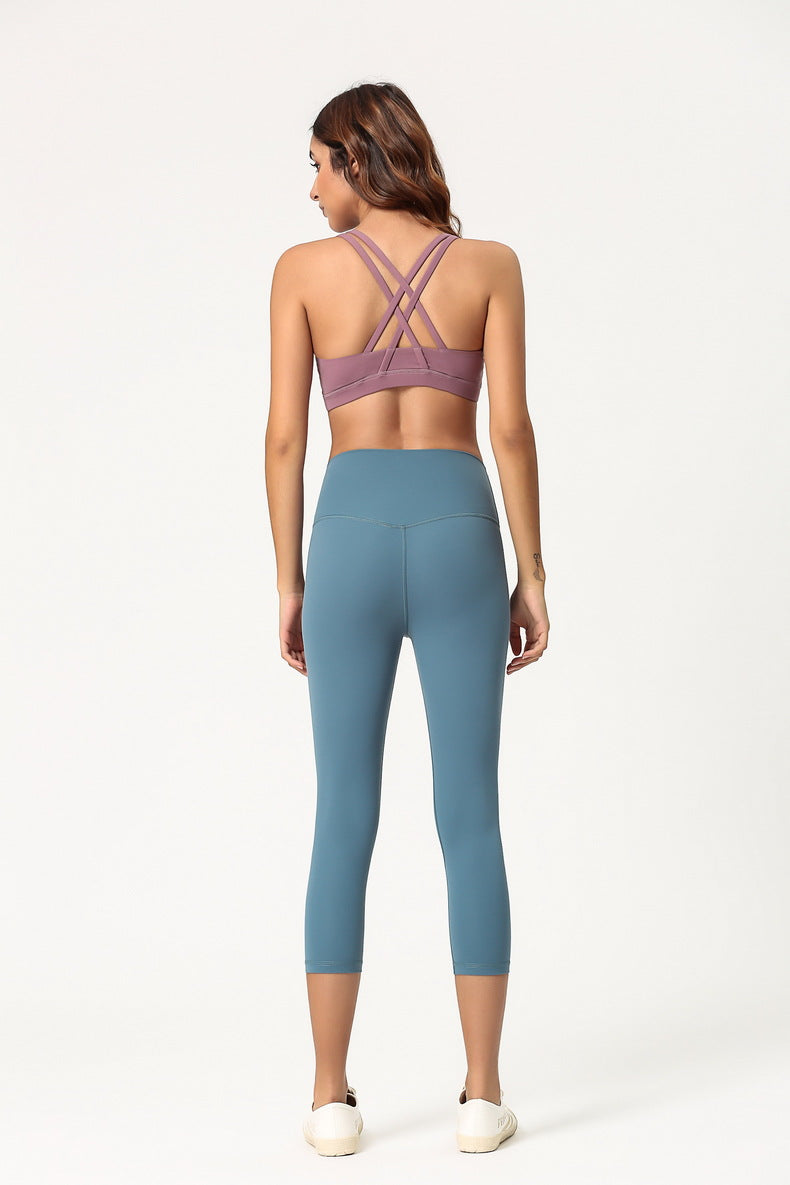 High Waisted Cropped Fitness Leggings