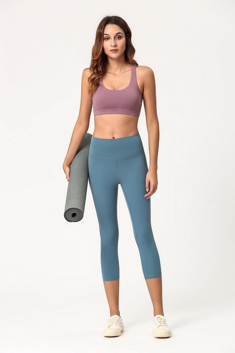 High Waisted Cropped Fitness Leggings