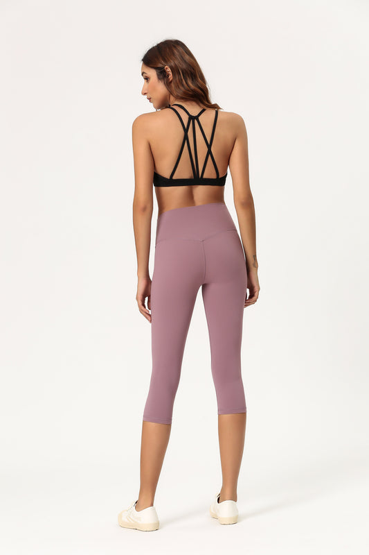 High Waisted Cropped Fitness Leggings