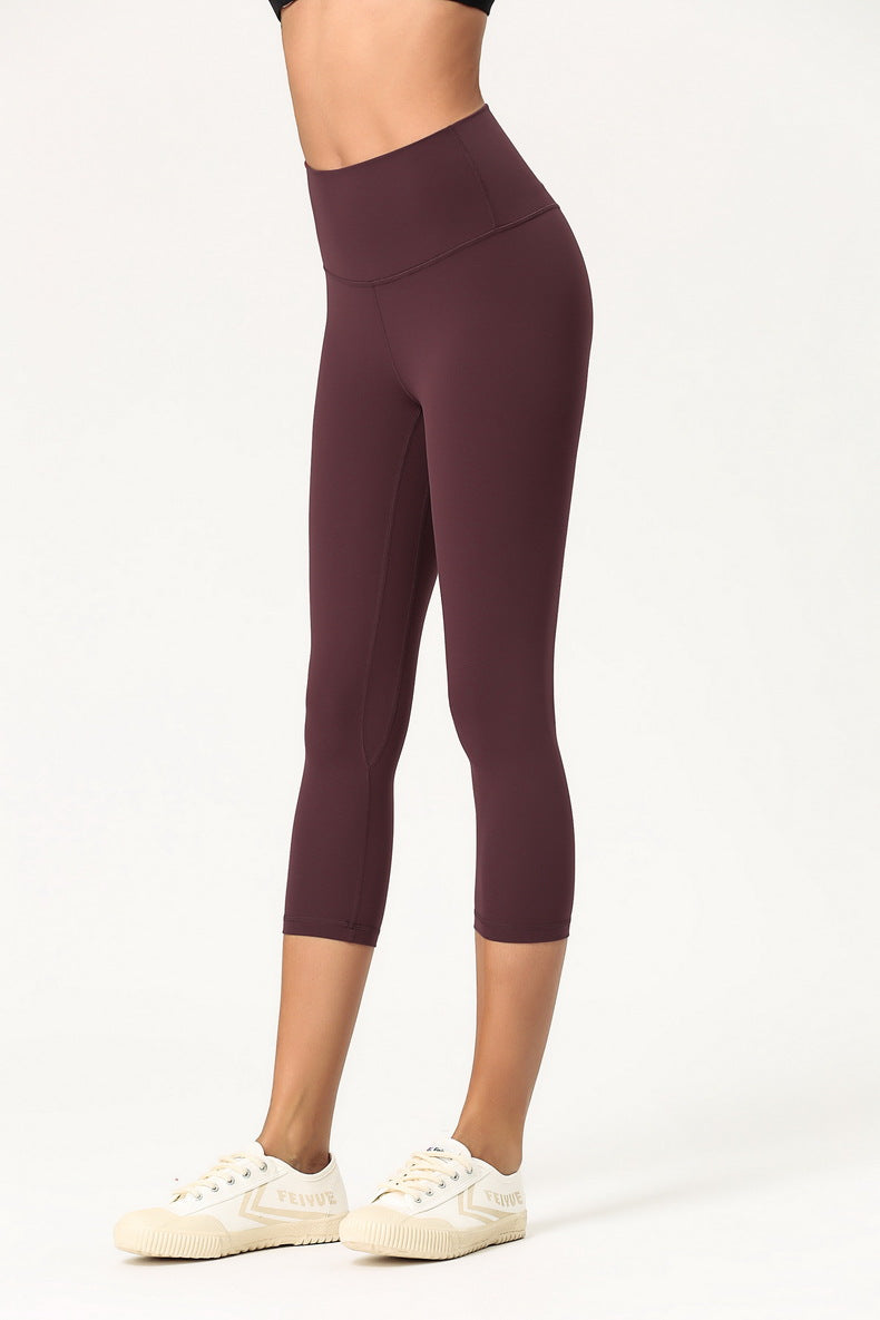 High Waisted Cropped Fitness Leggings