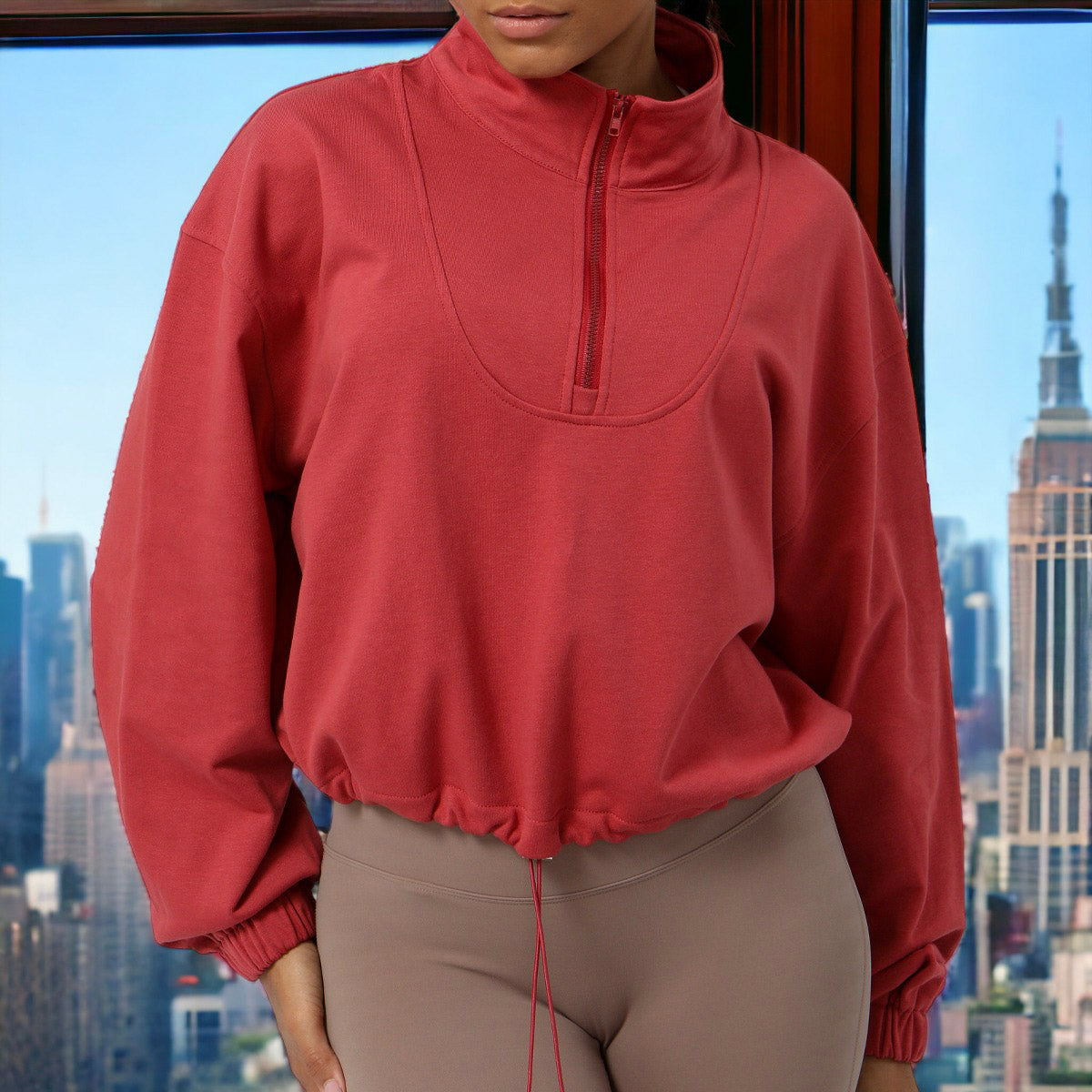Loose Long Sleeve Casual Zipper Jacket Sport Sweatshirt