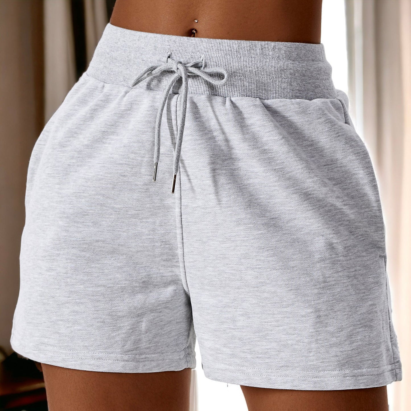 Drawstring High Waist Shorts