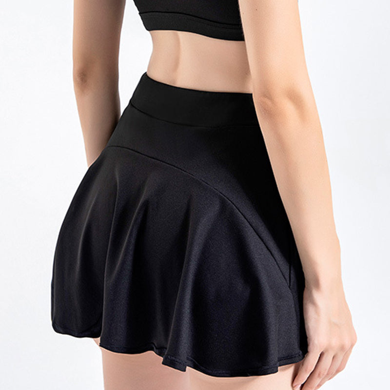 Mini Ruffled Flounce Lined Circle Tennis Skirt