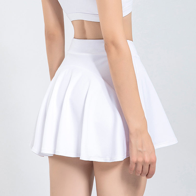 Mini Ruffled Flounce Lined Circle Tennis Skirt